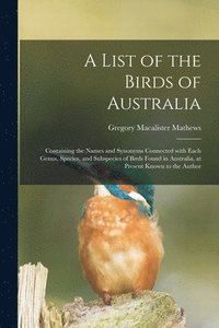 bokomslag A List of the Birds of Australia