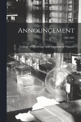 Announcement; 1883-1884 1