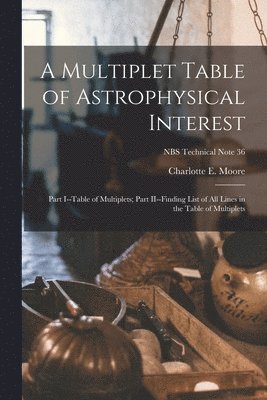 bokomslag A Multiplet Table of Astrophysical Interest