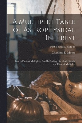 A Multiplet Table of Astrophysical Interest: Part I--Table of Multiplets; Part II--Finding List of All Lines in the Table of Multiplets; NBS Technical 1