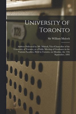 bokomslag University of Toronto [microform]