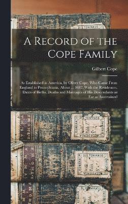 bokomslag Record of the Cope Family