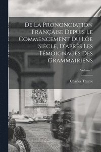 bokomslag De La Prononciation Franaise Depuis Le Commencement Du Le Sicle, D'aprs Les Tmoignages Des Grammairiens; Volume 1