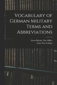 bokomslag Vocabulary of German Military Terms and Abbreviations
