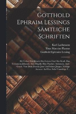 Gotthold Ephraim Lessings Smtliche Schriften 1