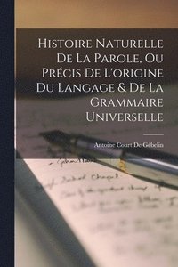 bokomslag Histoire Naturelle De La Parole, Ou Prcis De L'origine Du Langage & De La Grammaire Universelle