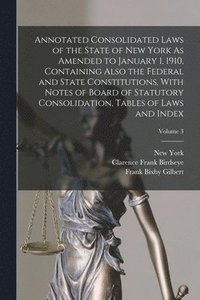 bokomslag Annotated Consolidated Laws of the State of New York As Amended to January 1, 1910, Containing Also the Federal and State Constitutions, With Notes of Board of Statutory Consolidation, Tables of Laws