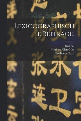 bokomslag Lexicographische Beiträge.