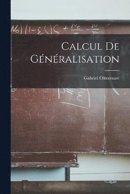 bokomslag Calcul De Gnralisation