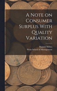 bokomslag A Note on Consumer Surplus With Quality Variation