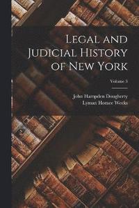 bokomslag Legal and Judicial History of New York; Volume 3