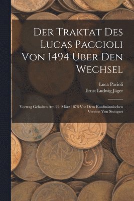 bokomslag Der Traktat Des Lucas Paccioli Von 1494 ber Den Wechsel