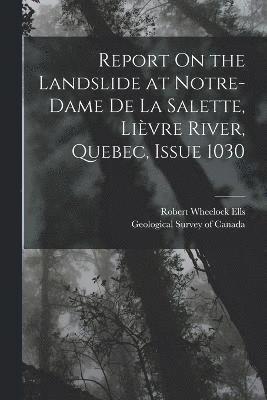 bokomslag Report On the Landslide at Notre-Dame De La Salette, Livre River, Quebec, Issue 1030