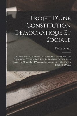 bokomslag Projet D'Une Constitution Dmocratique Et Sociale