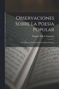 bokomslag Observaciones Sobre La Poesia Popular