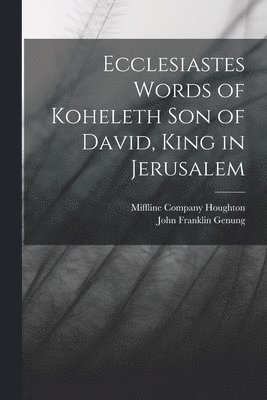 bokomslag Ecclesiastes Words of Koheleth Son of David, King in Jerusalem