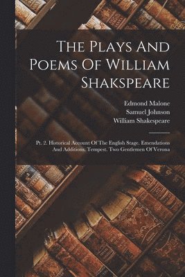 William Shakespeare, Edmond Malone, Samuel Johnson - Plays And Poems Of William Shakspeare, Häftad