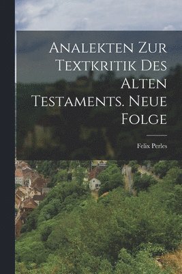 bokomslag Analekten zur Textkritik des Alten Testaments. Neue Folge