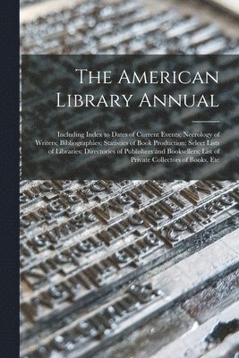 bokomslag American Library Annual
