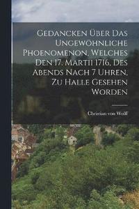 bokomslag Gedancken ber Das Ungewhnliche Phoenomenon, Welches Den 17. Martii 1716, Des Abends Nach 7 Uhren, Zu Halle Gesehen Worden