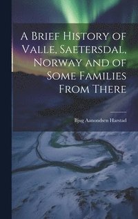 bokomslag A Brief History of Valle, Saetersdal, Norway and of Some Families From There