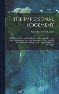 bokomslag The Impersonal Judgement [microform]