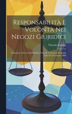 bokomslag Responsabilit E Volont Nei Negozi Giuridici