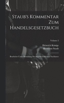 bokomslag Staub's Kommentar Zum Handelsgesetzbuch