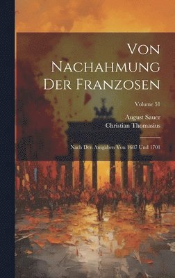 bokomslag Von Nachahmung Der Franzosen