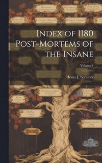 bokomslag Index of 1180 Post-Mortems of the Insane; Volume 1