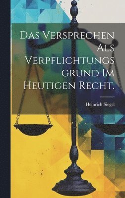 bokomslag Das Versprechen als Verpflichtungsgrund Im Heutigen Recht.