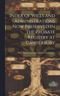 bokomslag Index of Wills and Administrations now Preserved in the Probate Registry at Canterbury