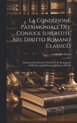 bokomslag La Condizione Patrimoniale Del Coniuge Superstite Nel Diritto Romano Classico