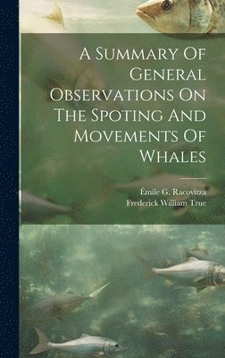 A Summary Of General Observations On The Spoting And Movements Of Whales 1