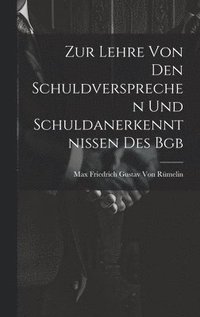 bokomslag Zur Lehre Von Den Schuldversprechen Und Schuldanerkenntnissen Des Bgb