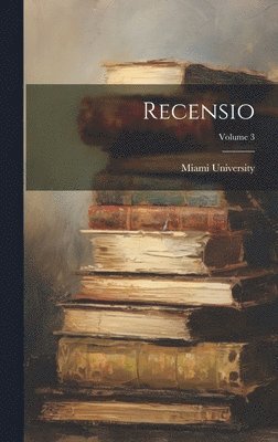 bokomslag Recensio; Volume 3