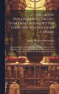 bokomslag De lapide philosophico, das ist, Von dem Gebenedeyten Stein der Weysen oder Chemia