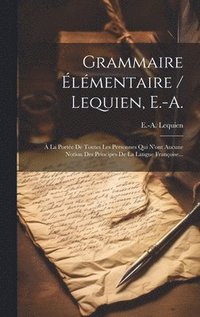 bokomslag Grammaire lmentaire / Lequien, E.-a.
