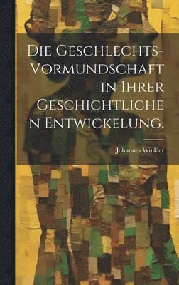 Johannes Winkler - Geschlechts-Vormundschaft in ihrer geschichtlichen Entwickelung., Inbunden