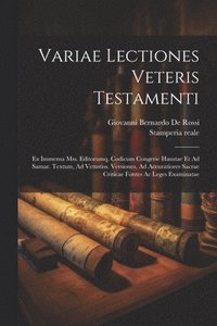 bokomslag Variae Lectiones Veteris Testamenti