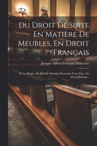 bokomslag Du Droit De Suite En Matire De Meubles, En Droit Franais