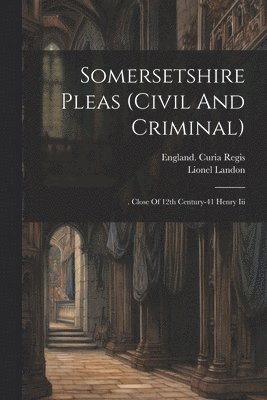 bokomslag Somersetshire Pleas (civil And Criminal)