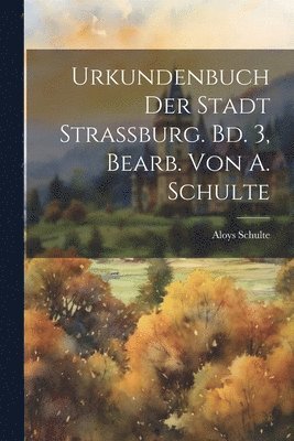 Aloys Schulte - Urkundenbuch Der Stadt Strassburg. Bd. 3, Bearb. Von A. Schulte, Häftad