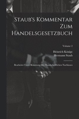 bokomslag Staub's Kommentar Zum Handelsgesetzbuch