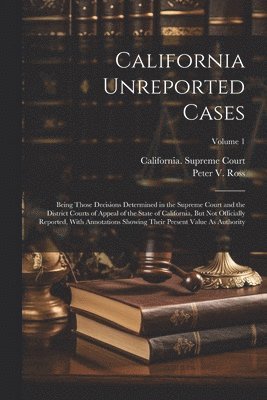 bokomslag California Unreported Cases