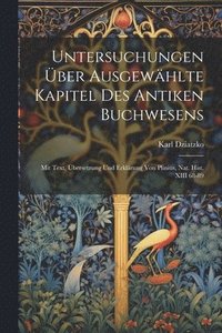 bokomslag Untersuchungen ber Ausgewhlte Kapitel Des Antiken Buchwesens