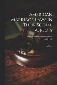 bokomslag American Marriage Laws in Their Social Aspects