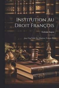 bokomslag Institution Au Droit Franois