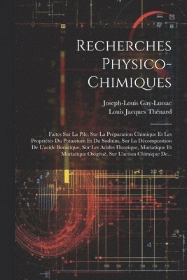 bokomslag Recherches Physico-chimiques