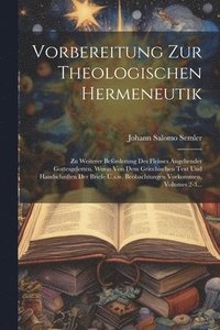 bokomslag Vorbereitung Zur Theologischen Hermeneutik